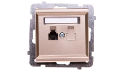 SONATA Gniazdo telefoniczne pojedyncze RJ11 szampański złoty GPT-1R/m/39