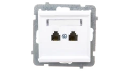 SONATA Gniazdo telefoniczne podwójne RJ11 niezależne białe GPT-2RN/m/00