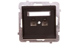 SONATA Gniazdo telefoniczne podwójne RJ11 niezależne czarny metalik GPT-2RN/m/33