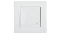 Przycisk Asfora dzwonek IP44 biały z ramką EPH0800221