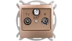 IMPRESJA Gniazdo antenowe RTV-SAT końcowe złoty metalik GPA-YS/m/28