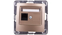IMPRESJA Gniazdo komputerowe pojedyncze RJ45 kat.5e MMC złoty metalik GPK-1Y/K/m/28