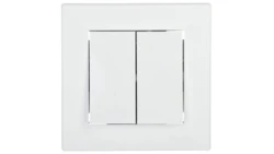 Przycisk Asfora podwójny zaciski śrubowe biały z ramką EPH1100321