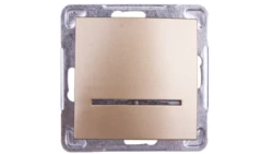 IMPRESJA Łącznik pojedynczy z podświetleniem złoty metalik ŁP-1YS/m/28