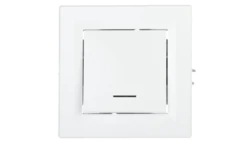 Łącznik Asfora pojedynczy z podświetleniem zaciski śrubowe biały z ramką EPH1400321