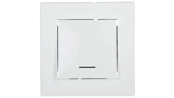 Łącznik Asfora pojedynczy z podświetleniem 16A biały z ramką EPH1430321