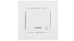 Przycisk Asfora dzwonek z podświetleniem biały z ramką EPH1700121