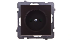 SONATA Gniazdo pojedyncze b/u z przesłonami czekoladowy metalik GP-1RP/m/40