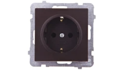 SONATA Gniazdo pojedyncze z/u Schuko czekoladowy metalik GP-1RS/m/40