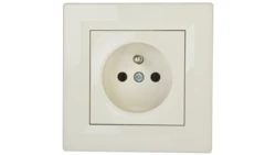 Gniazdo pojedyncze Asfora z/u kremowe z ramką EPH2800123