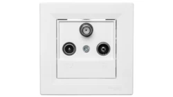 Gniazdo antenowe Asfora RTV-SAT końcowe 1dB białe z ramką EPH3500121