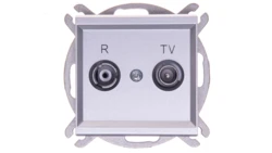 SONATA Gniazdo antenowe RTV przelotowe 16dB srebro mat GPA-16RP/m/38