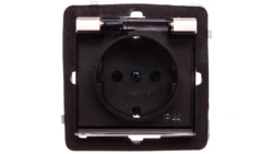 SONATA Gniazdo bryzgoszczelne z/u Schuko IP44 z przesłonami klapka przezroczysta szampański złoty GPH-1RSP/m/39/d