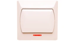 AKCENT Łącznik pojedynczy z podświetleniem beżowy ŁP-1AS/01