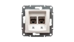 Sedna Gniazdo komputerowe podwójne RJ45 kat.5e STP kremowe SDN4600123