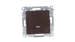 Simon 54 Przycisk /dzwonek/ z podświetleniem, szybkozłącza, brąz mat DD1L.01/46