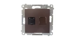 Simon 54 Gniazdo komputerowe pojedyncze RJ45 kat6 z przesłoną brąz mat D61.01/46