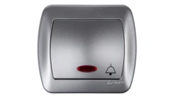 Simon Akord Przycisk /dzwonek/ z podświetleniem aluminium metalizowane AD1L/26