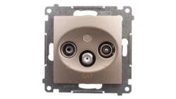 Simon 54 Gniazdo antenowe RD/TV/SAT końcowe złoty mat DASK.01/44