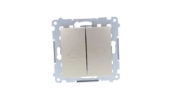 Simon 54 Przycisk żaluzjowy z blokadą elektryczną, szybkozłącza, złoty mat DZP1.01/44