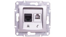 SEDNA Gniazdo teleinformatyczne aluminium SDN5200160