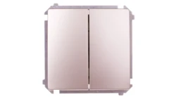 Simon Basic Przycisk podwójny zwierny, szybkozłącza, satyna metalizowana BMP2.01/29