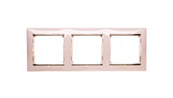 VALENA Ramka potrójna pozioma krem/złoto 774153