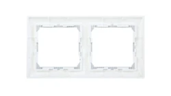 VALENA Ramka podwójna pozioma biała/srebro 770492
