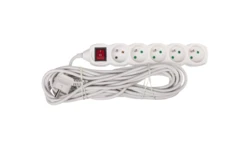 Przedłużacz z wyłącznikiem 5-gniazd z/u 10m /H05VV-F 3G1/ biały P1510