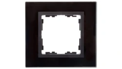 Simon 82 Ramka pojedyncza szklana czarna/ ramka pośrednia grafit 82817-32