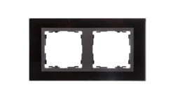 Simon 82 Ramka podwójna pozioma szklana czarna/ ramka pośrednia grafit 82827-32