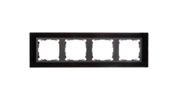 Simon 82 Ramka poczwórna pozioma szklana czarna/ ramka pośrednia grafit 82847-32