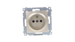 Simon 54 Gniazdo pojedynczne z/u 16A IP20 z przesłoną torów, szybkozłącza, złoty mat DGZ1CZ.01/44