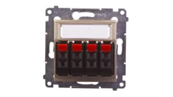 Simon 54 Gniazdo głośnikowe poczwórne złoty mat DGL34.01/44