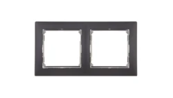 VALENA Ramka podwójna pozioma czarna/srebro 770392