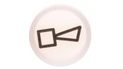 Soczewka przycisku 22mm płaska biała z symbolem M22-XDLH-W-X17 218358