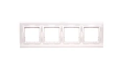 Simon 54 Nature Ramka poczwórna szkło BIAŁA PERŁA DRN4/70