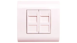 Pokrywa gniazda teleinfotmatycznego 2x Keystone biała DN-93802