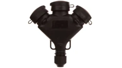 Rozgałężnik gumowy 3 gniazda z/u 16A IP44 FRG zielono-czarny 51.233