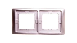 Simon Basic Neos Ramka podwójna IP44 srebrny matowy BMRC2B/43