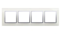 Simon 54 Nature Ramka poczwórna szkło SREBRNA MGŁA DRN4/71
