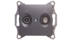 SEDNA Gniazdo antenowe TV/SAT przelotowe 8dB grafitowe SDN3401270