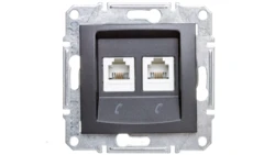 SEDNA Gniazdo telefoniczne podwójne RJ11 grafitowe SDN4201170