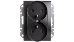 SEDNA Gniazdo podwójne z/u 16A 250V z przesłonami grafitowe SDN2800970