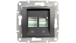 SEDNA Płytka centralna podwójna pod wkład komputerowy RJ45 AMP,MOLEX grafitowa SDN4400670