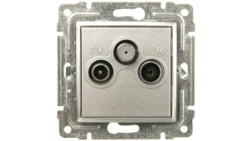 VENA Gniazdo antenowe RTV/SAT przelotowe aluminium 514077