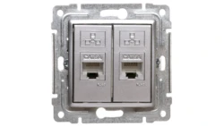 VENA Gniazdo komputerowe podwójne 2xRJ45 kat.6 ekranowane aluminium 514068
