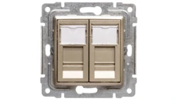 VENA Gniazdo komputerowe podwójne 2xRJ45 kat.6 ekranowane satyna 515068