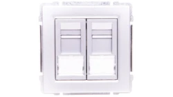 KOS66 Gniazdo komputerowe podwójne 2xRJ45 kat.6 ekranowane aluminium 664068