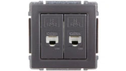 KOS66 Gniazdo komputerowe podwójne 2xRJ45 kat.6 ekranowane grafit 666068